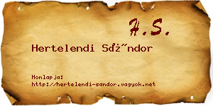 Hertelendi Sándor névjegykártya